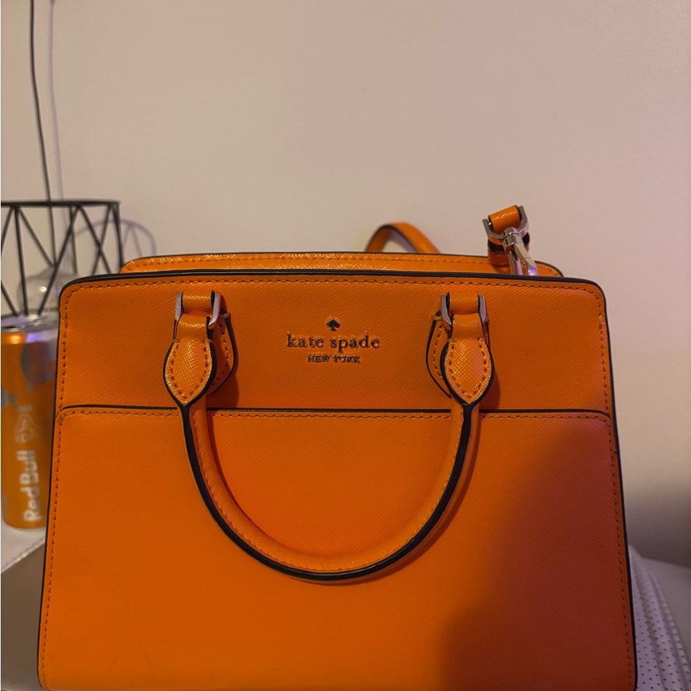 kate spade Bright Orange Saffiano Leather Satchel